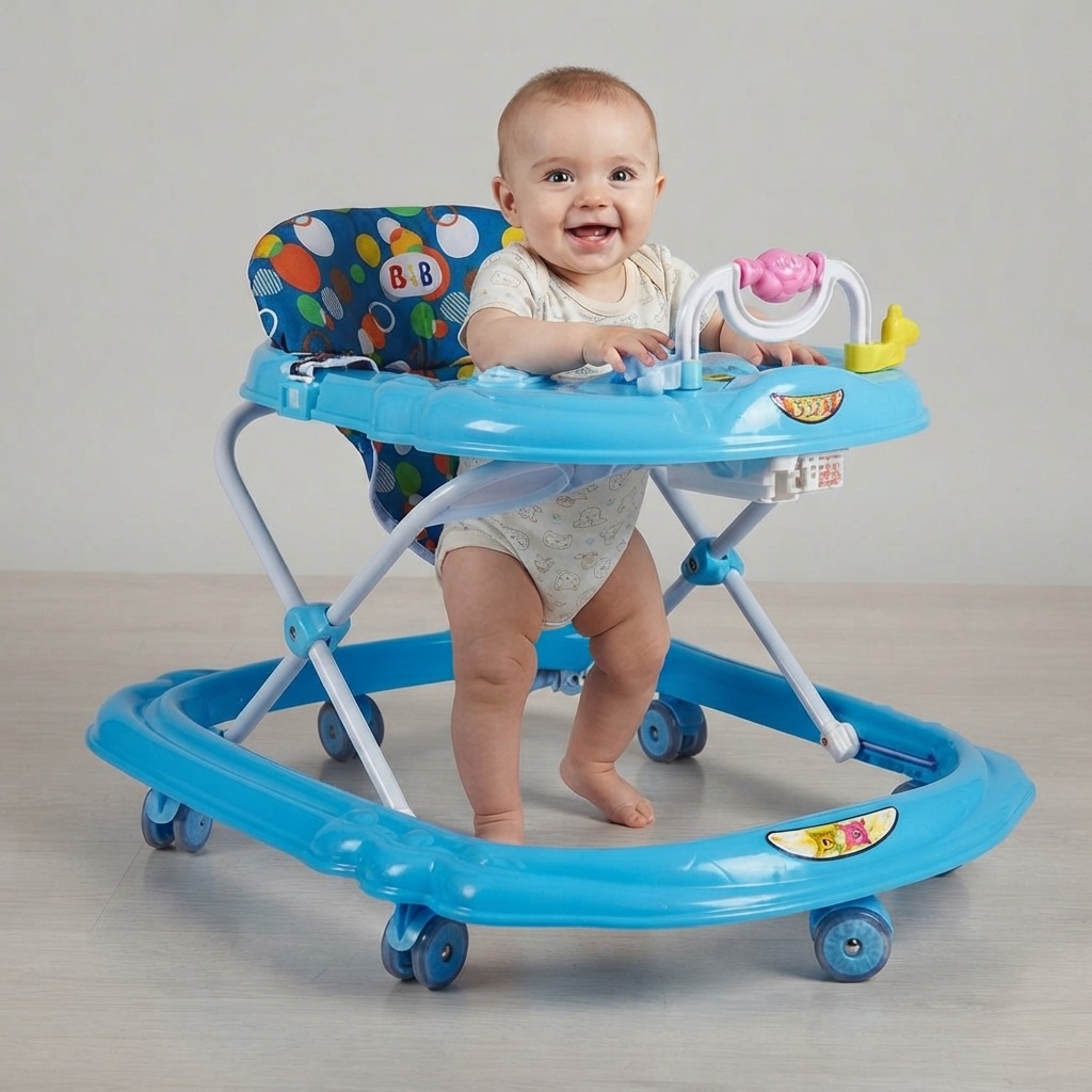 Baby Walker 6120 With Music, Toys, Height Adjustable Children, Learning, Driving